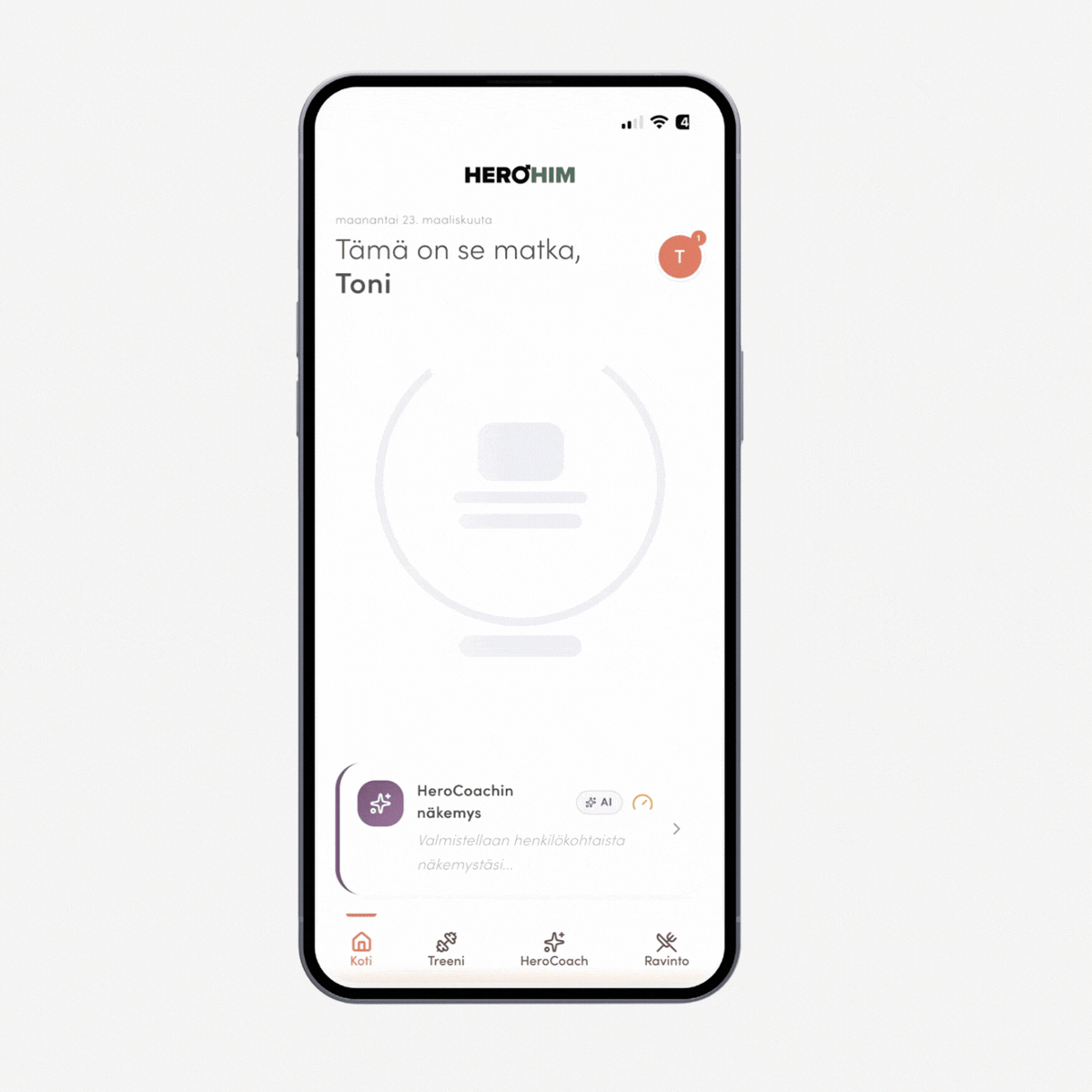 HeroApp puhelimessa — Hero Score, ravinto-ohjelma ja Hero Coach